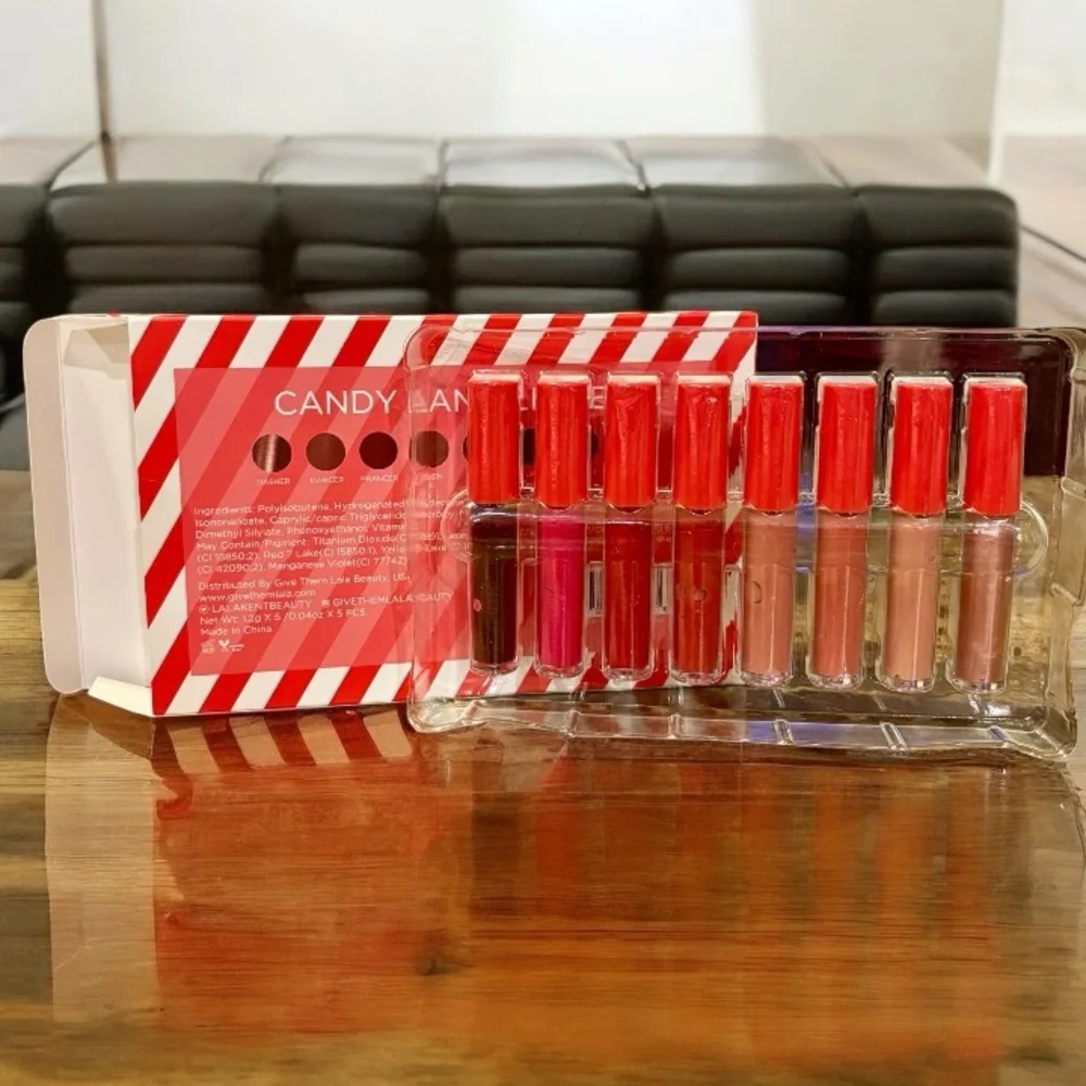 💎 GIVE THEM LALA BEAUTY Candy Land Holiday Lipgloss 8 Pc Set New